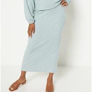 Candace Cameron Bure Petite Pointelle Pull-On Skirt Evergreen, Petite X-Small